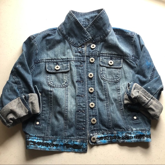 Handprinted Love Denim Jacket - Picture 3 of 12